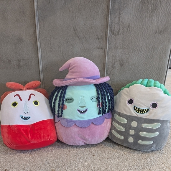 Squishmallows 12" Shock, Lock, & Barrel, Nightmare Before Christmas, Set of 3 - Picture 2 of 5